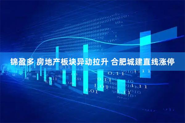 锦盈多 房地产板块异动拉升 合肥城建直线涨停